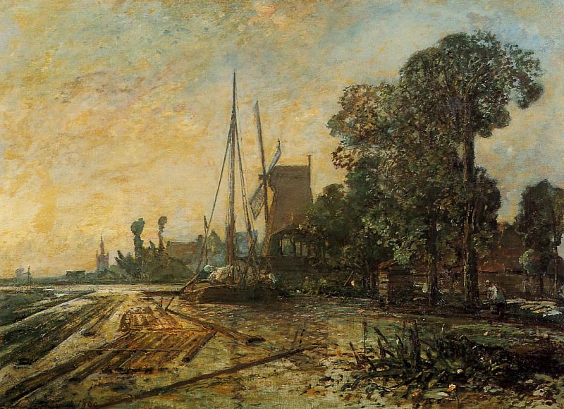 Windmill near the Water. Johan Barthold Jongkind
