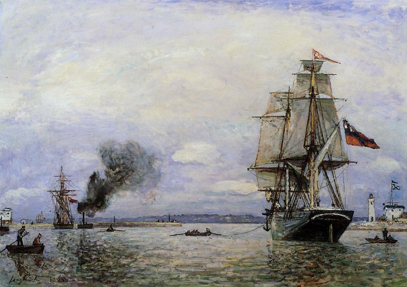Leaving the Port of Honfleur. Johan Barthold Jongkind