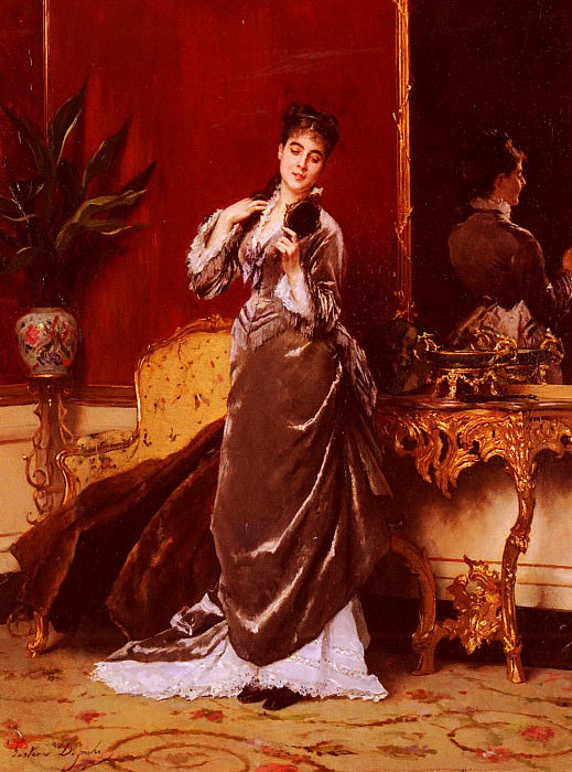 Jonghe Gustave Leonhard de Dressing For The Ball. Gustave Leonhard De Jonghe