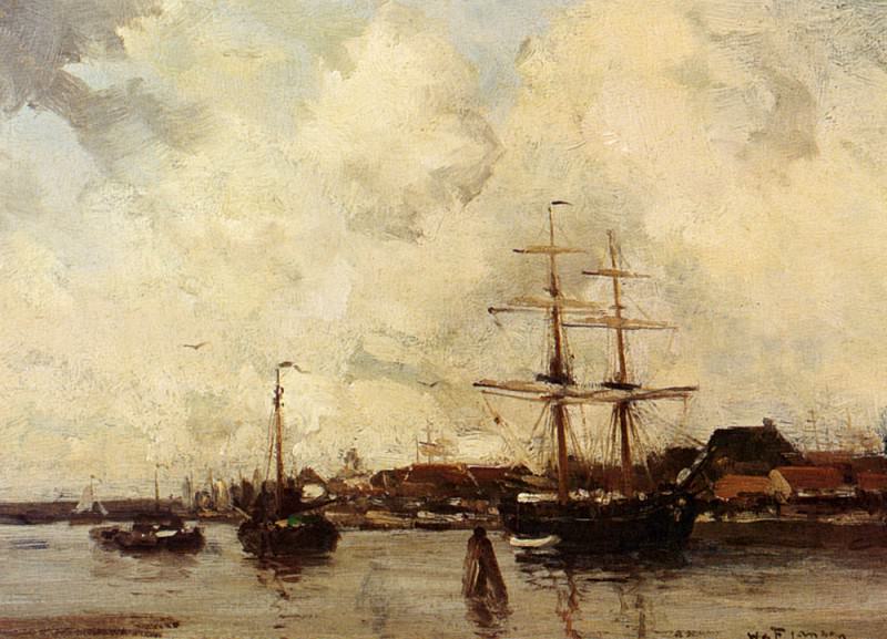 Jansen Willem George Frederik A View Of Harlingen Harbour. Фредерик Виллем Георг Янсен