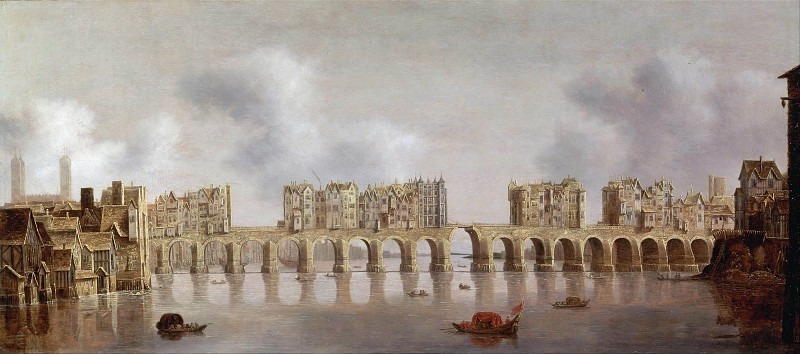 View of London Bridge. Claude de Jongh