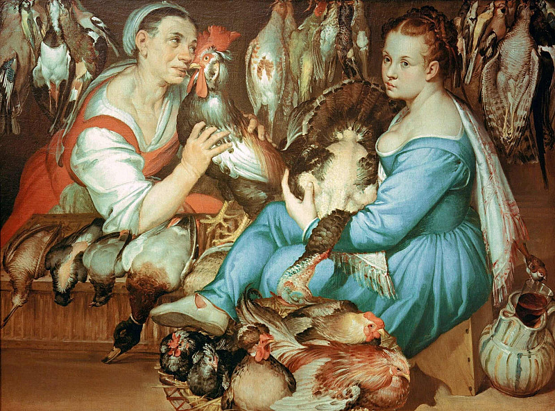 The poultry dealers; Die Geflügelhändlerinnen. Bartolomeo Passarotti
