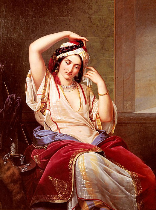 A Harem Beauty At Her Toilette. Paul Emil Jacobs