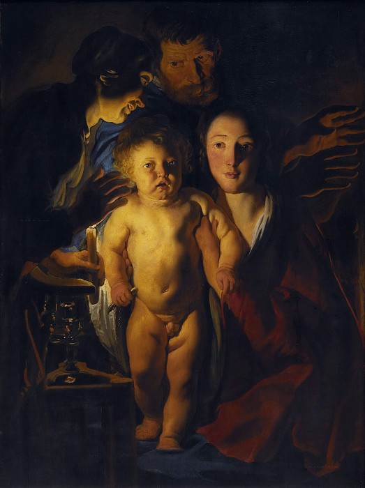 The Holy Family by Candlelight. Jacob Jordaens