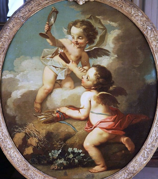 An Allegory of Love - Putti disporting in a Landscape. Étienne Jeaurat