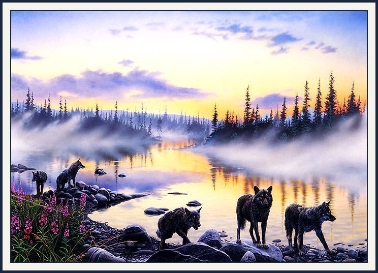 bs-na- Hans Christoph Kappel- Alaskan Morning- Wolves. Ханс Кристоф Каппель