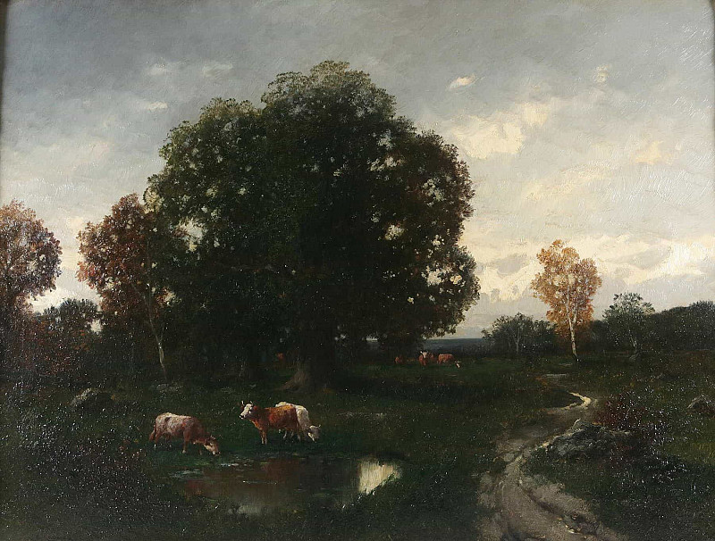 Cows in the pasture; Kühe auf der Weide. Adolf Kaufmann