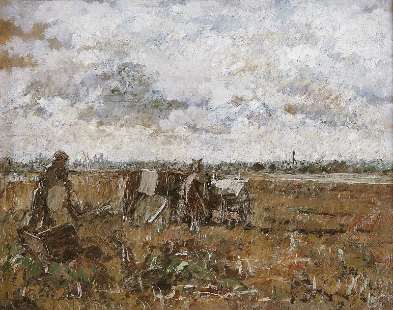 Plain with a Working Farmer. Károly Kotász