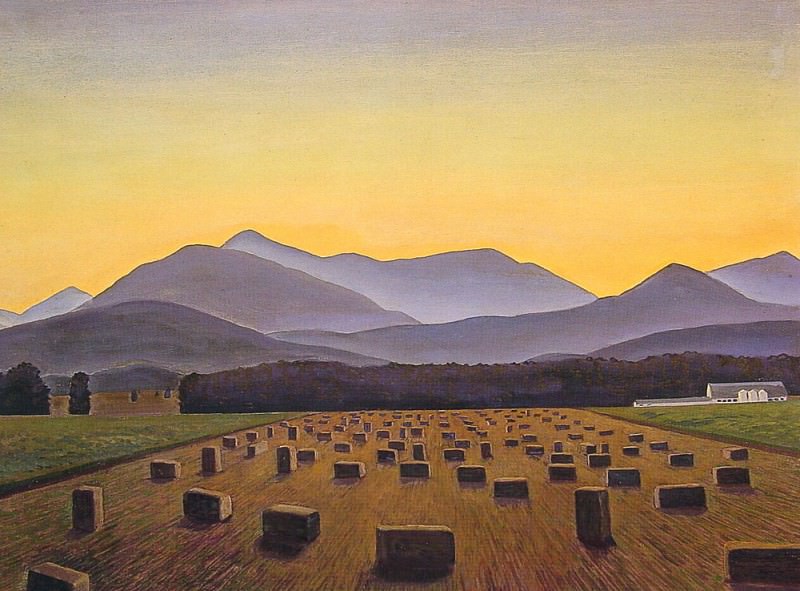 Hay Bales Evening Below Whiteface. Rockwell Kent