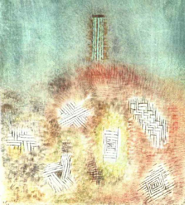 The column, 1926, Collection Mr. and Mrs. Rudolf Burge,. Paul Klee