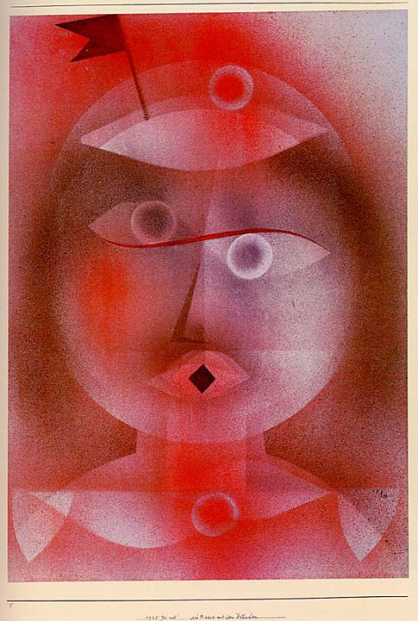 The Mask with the Little Flag, 1925, watercolor on pape. Paul Klee