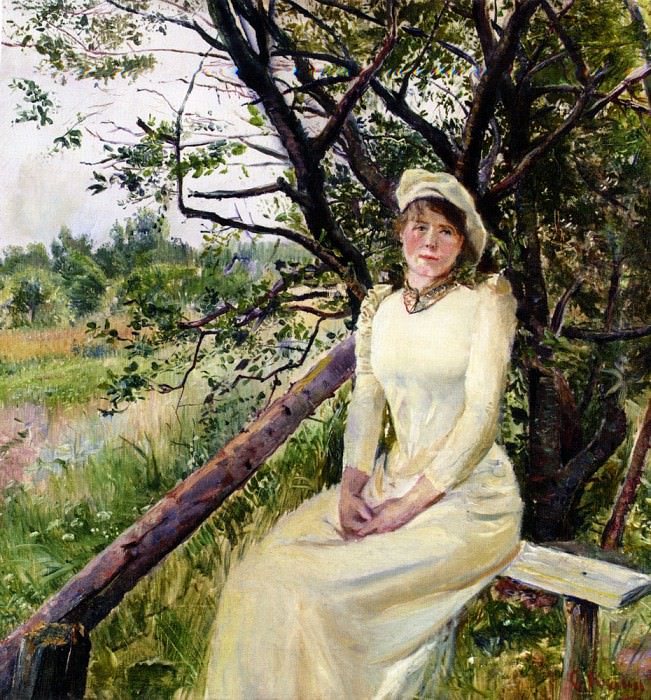 Young Woman on a Bench. Christian Krohg