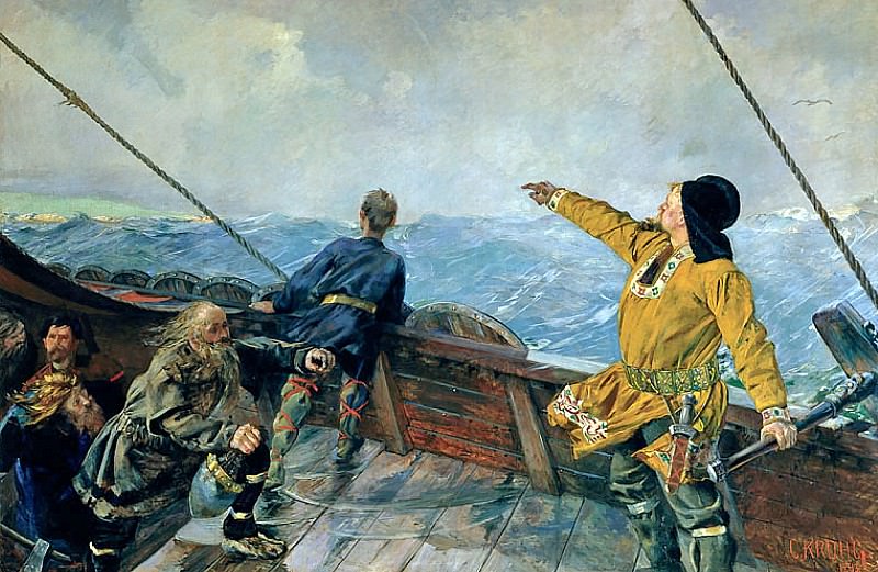 Leif Eriksson Discovering America. Christian Krohg