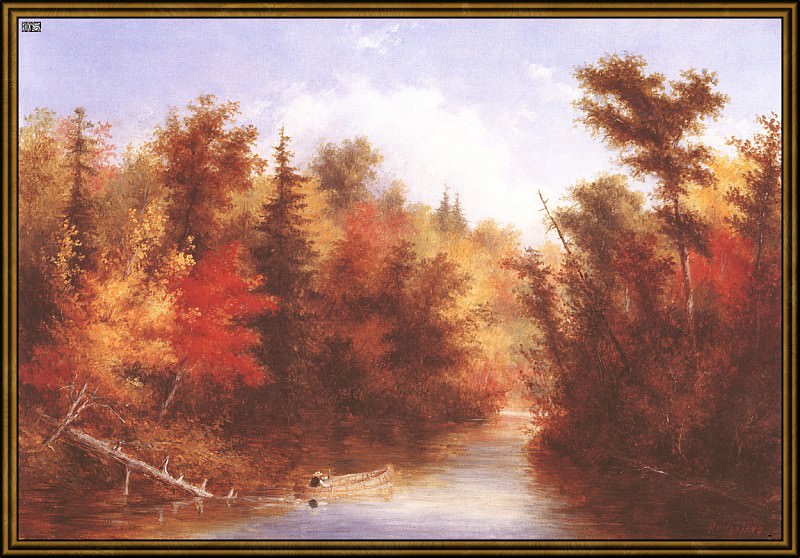 l-autumn scenery (1864). Cornelius Krieghoff