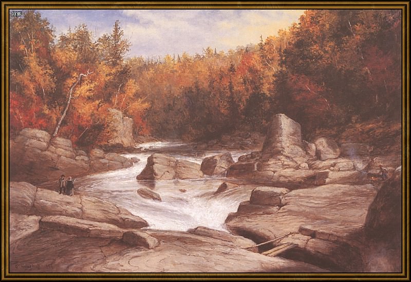 l-the st-anne falls (1854). Cornelius Krieghoff