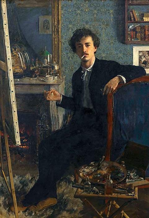 Автопортрет у камина. Иоганн Виктор Крамер