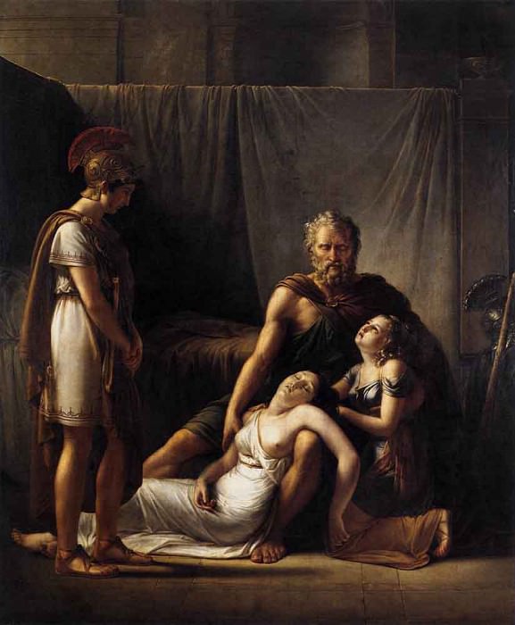KINSOEN Francois Joseph The Death Of Belisarius Wife. Francois-Joseph Kinsoen