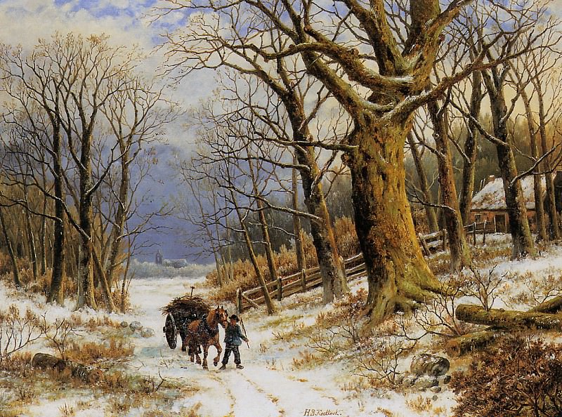 H Winter landscape. Barend Cornelis Koekkoek