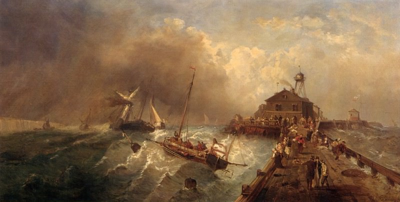 Kuwasseg, Charles Euphrasie - Ships in a Storm (end. Чарльз Евфрази-младший Кувассег