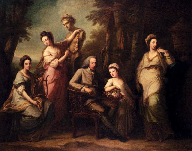 Portrait Of Philip Tisdal With His Wife And Family. Angelica Kauffmann