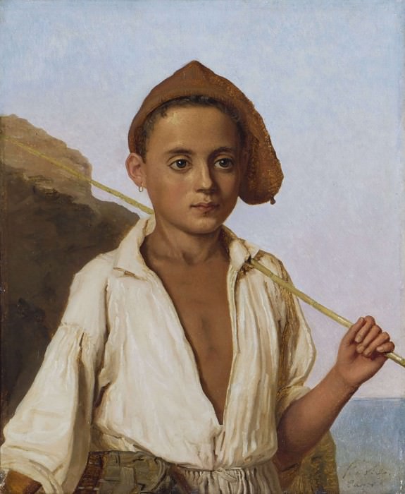 Portrait of a fisherman boy from Capri. Christen Schiellerup Købke