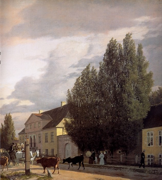 View of a street in Copenhagen suburb. Christen Schiellerup Købke