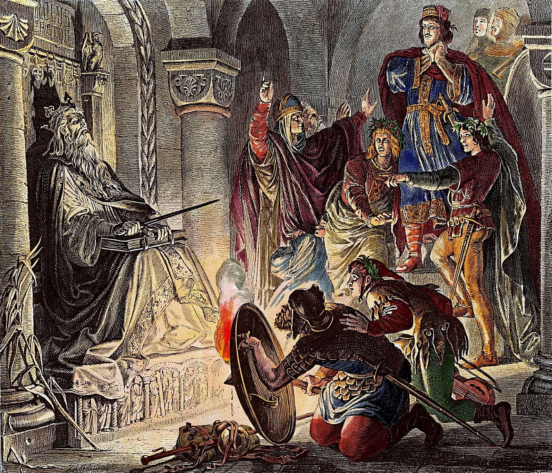 Otto Iii In The Tomb Of Charles The Great In Aachen (Pentecost, 19th of May, 1000). Wilhelm Von Kaulbach
