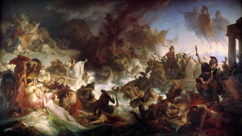 The Sea Battle Of Salamis September 480 Bc. Wilhelm Von Kaulbach
