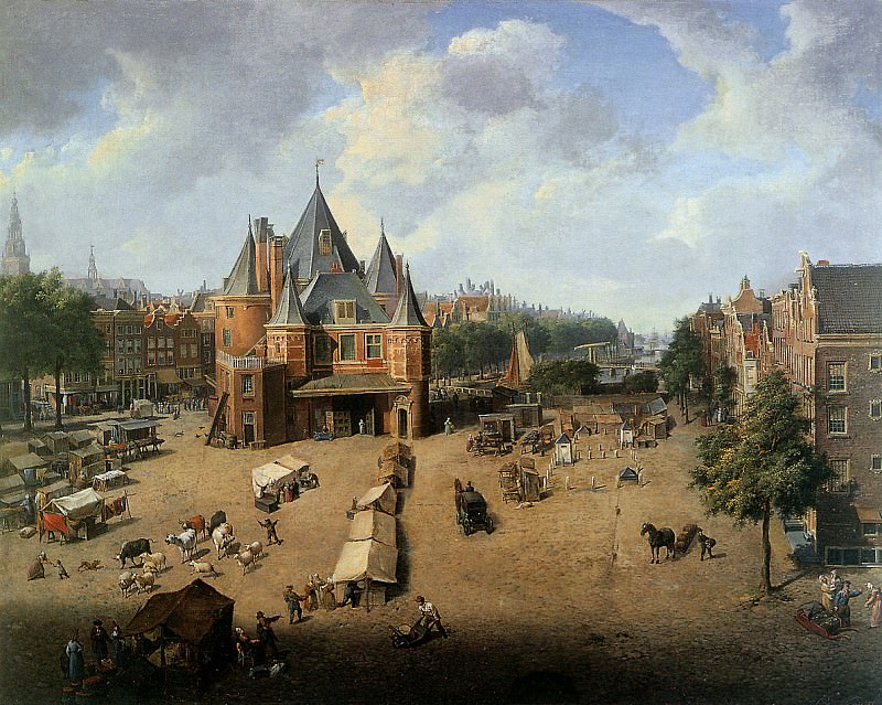 Kruyff de Cornelis The Nieuwmarkt with the St. Antonys Waag Sun. Де Крюфф