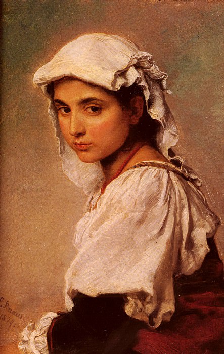 A Portrait Of A Tyrolean Girl. Ludwig Knaus