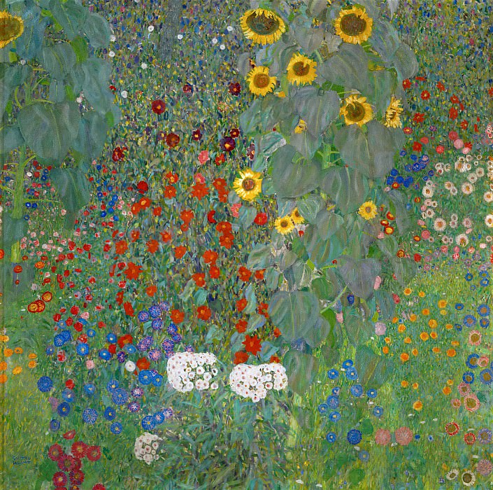 Garden With Sunflowers. Gustav Klimt