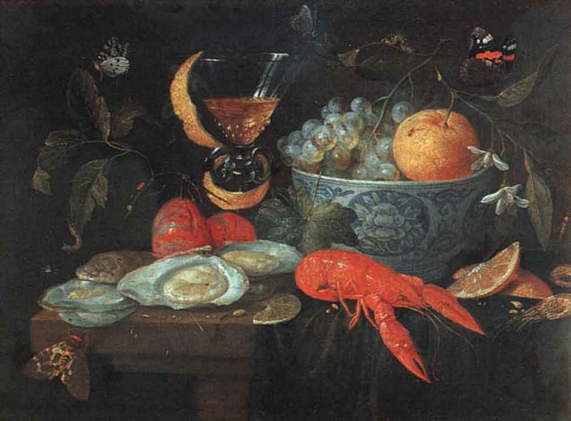 Натюрморт с фруктами и моллюском. Ян ван Кессель
