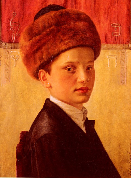 Portrait Of A Young Chassidic Boy. Isidor Kaufmann