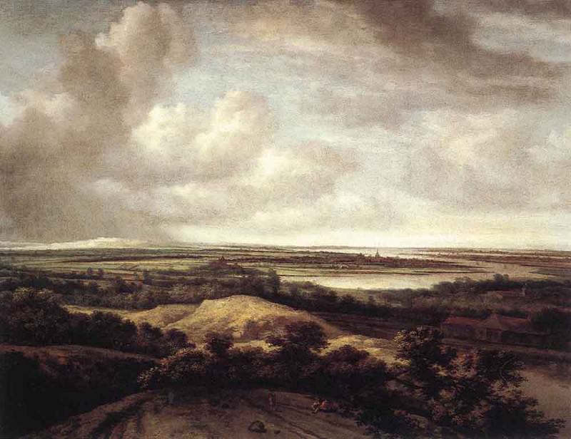 Panorama View Of Dunes And A River. Philips Koninck