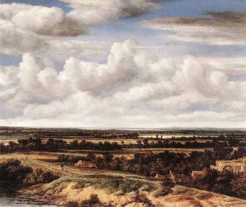 An Extensive Landscape With A Road By A Ruin. Philips Koninck