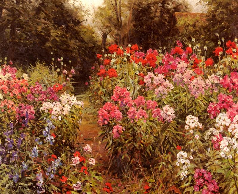 A Flower Garden. Louis Aston Knight
