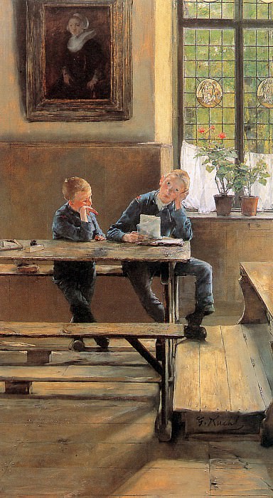 In the classroom. Gotthardt Johann Kuehl