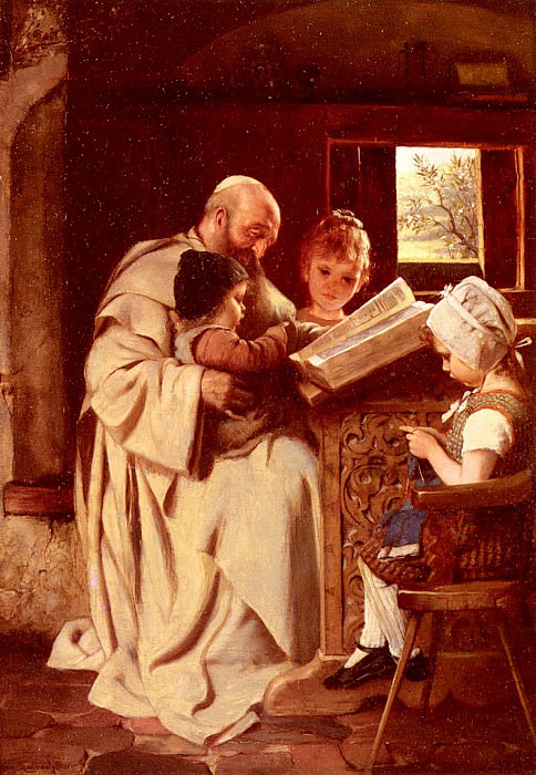 Kaulbach Hermann Reading The Bible. Каульбаха Герман