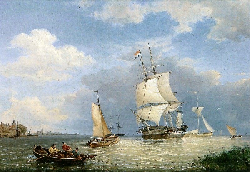 View on Dordrecht. Hermanus Koekkoek