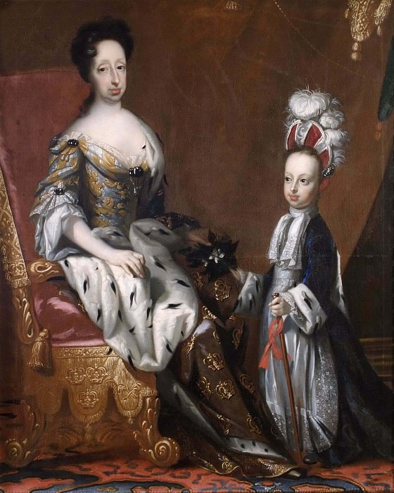 Hedvig Eleonora (1636-1715), Queen of Sweden and Karl Fredrik (1700-1739), Duke of Holstein. David von Krafft (Attributed)