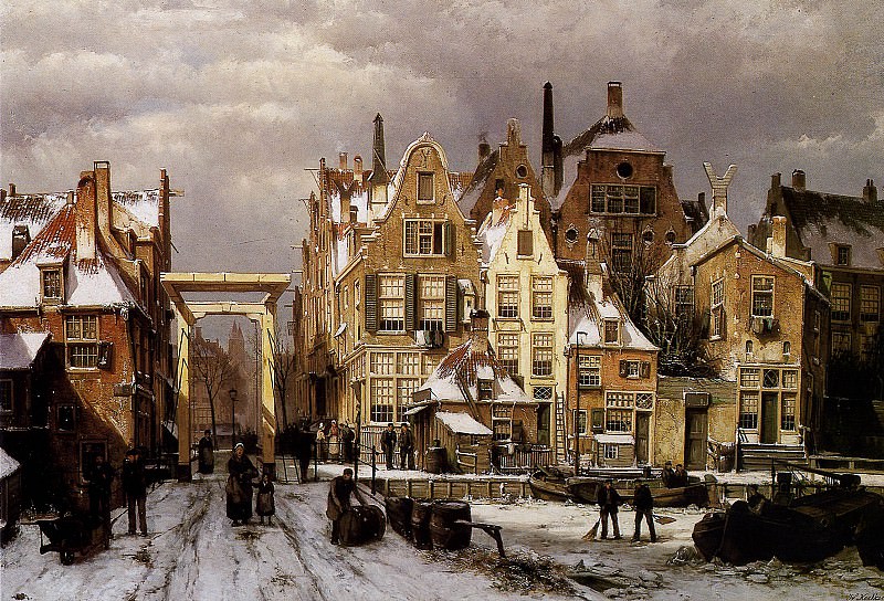 Winter city view. Willem Koekkoek