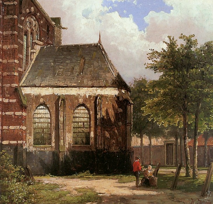Church square Zaltbommel. Willem Koekkoek