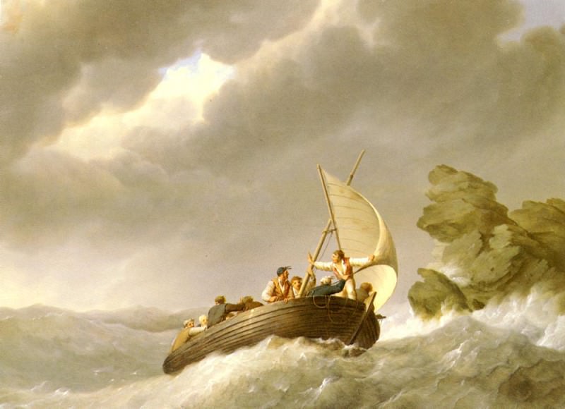 Sailing The Stormy Seas. Johannes Hermanus Koekkoek