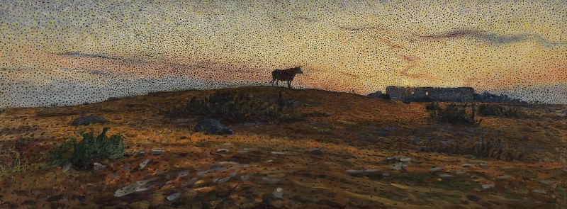 Öland Heath at Sunset. Nils Kreuger
