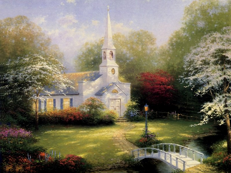 Hometown Chapel. Thomas Kinkade