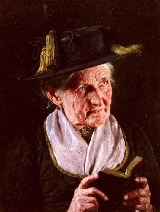 Kronberger Carl A Portrait Of A Woman With A Book Of Prayer. Carl Kronberger