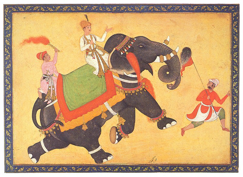 bs-ahp- Khem Karan Prince Riding On An Elephant. Khem Karan ( Attrib)