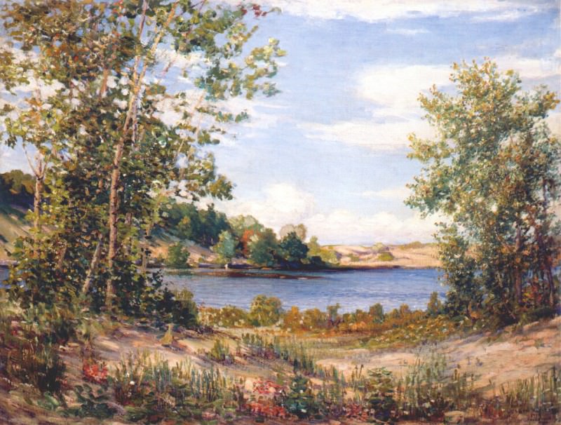 Озеро и дикие цветы, Согатук, Мичиган, 1919. Джозеф Клейтш