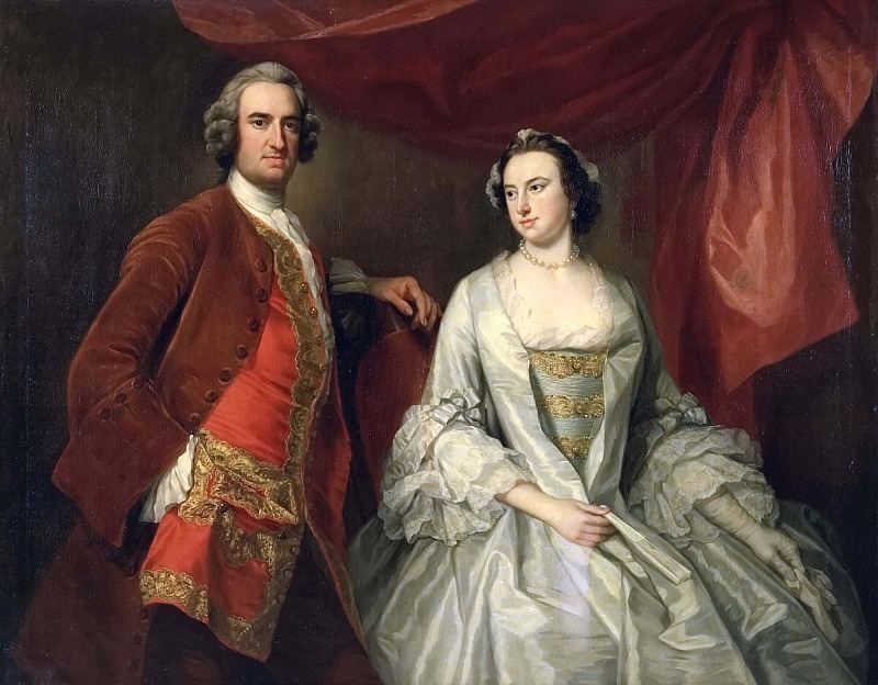A Man and a Woman, Possibly of the Missing Family, of Little Park House, Wickham, Hampshire. George Knapton