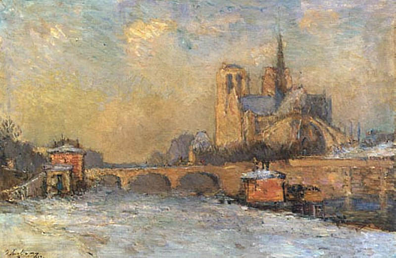 The Quay de La Tounelle and Notre Dame Paris. Albert-Charles Lebourg